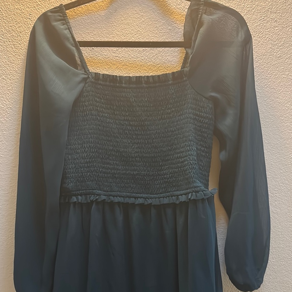 1.State Chiffon Smocked Mini Dress